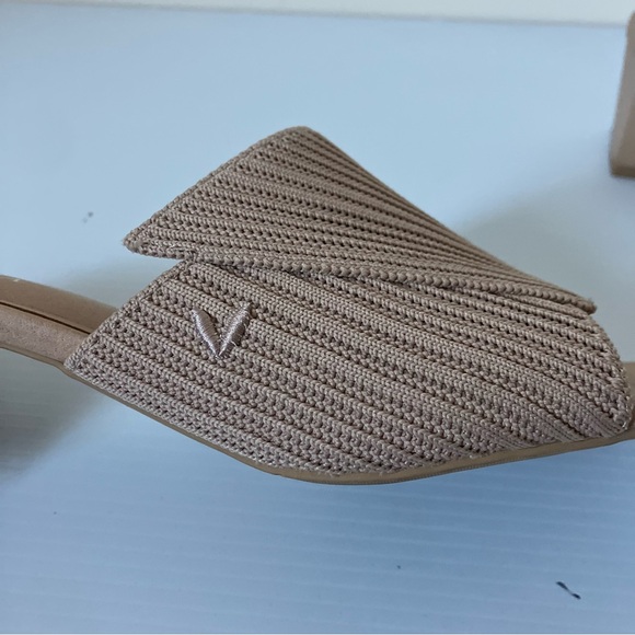 Vivaia Jade Pro Square-Toe Block Heel Nude Knit Slide Sandals size 38 - Picture 6 of 11
